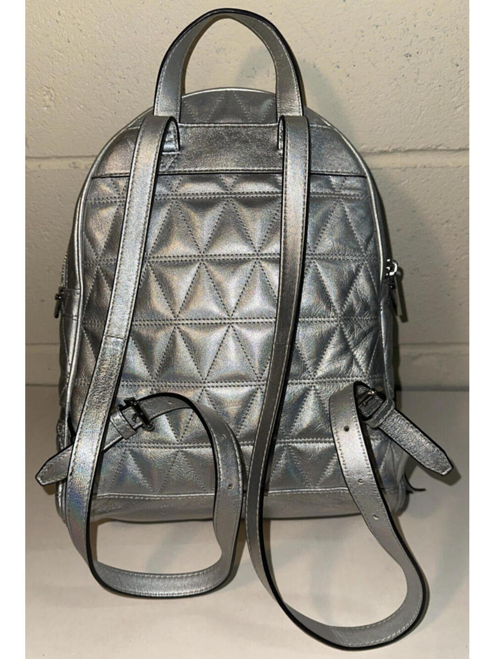 Michael Kors Rhea Medium Quilted Leather Backpack Purse MK Logo Bag - Picture 5 of 10